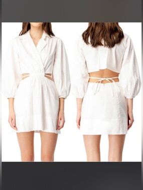 Bardot White Cutout Tie-Back Mini Dress